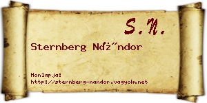 Sternberg Nándor névjegykártya